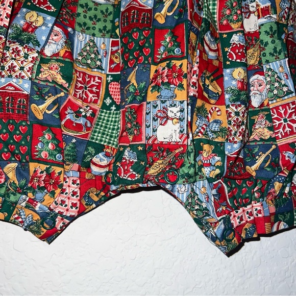 Vintage Allison Ann Christmas patchwork smocked bubble infant romper - Picture 3 of 4